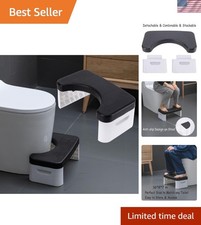 7 inch Folding Toilet Stool, Squatting Poop Stool, Bathroom Potty Step Stool,...