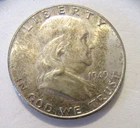 1949-P Franklin Half Dollar  90% Silver   We Combine Shipping!!