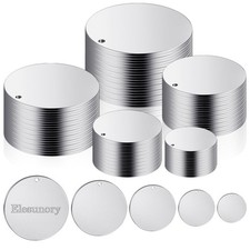 100Pcs 5 Size Round Metal Stamping Blanks, 10mm-30mm Stainless Steel, Silver,...