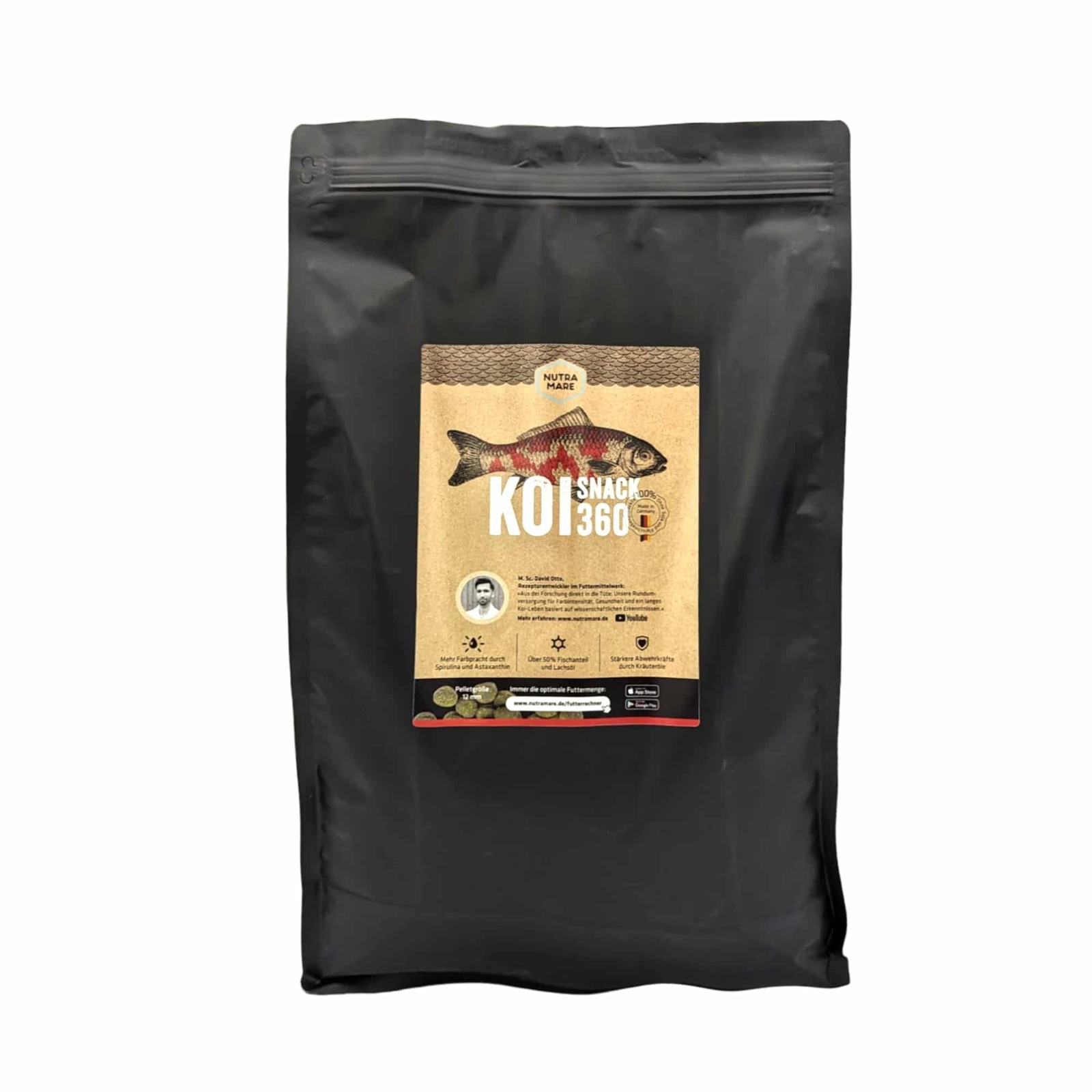 Nutramare Koi360 Snack Chips 4.5kg Leccornie Ø2,5mm per Carpe