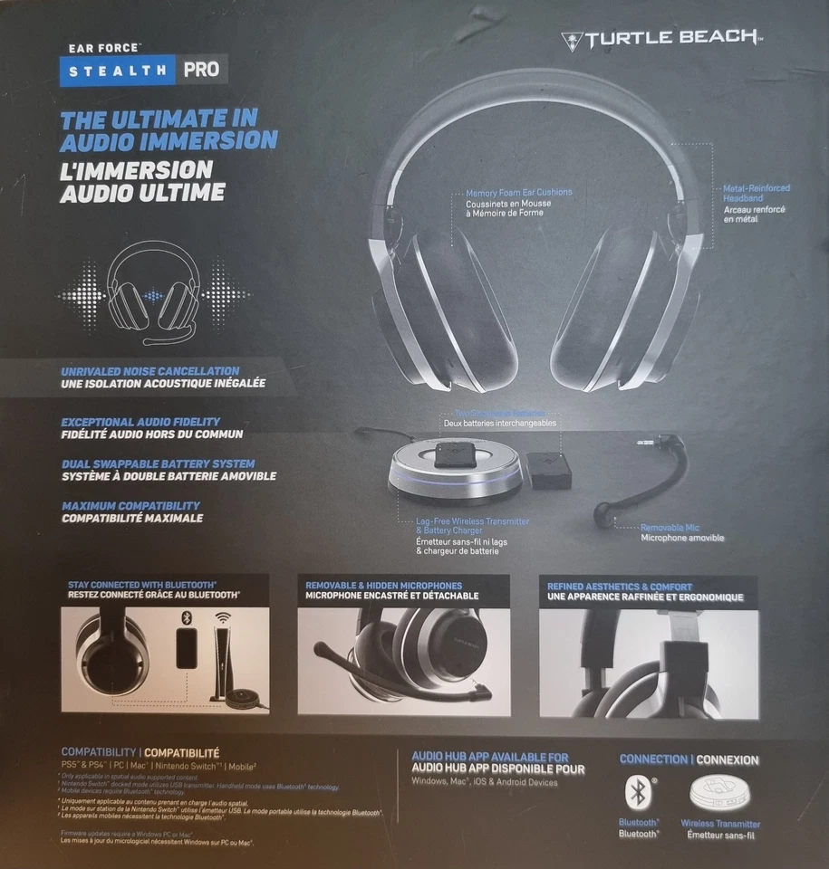 Turtle Beach Stealth Pro Gaming-Headset - Schwarz Neuwertig Ps5, Ps4, Pc - Bild 2 von 4
