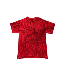 2000s MMA Elite Mens Red All Over Print Graphic T-Shirt Size M Combat Sports Tee