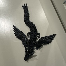 Black articulated dragon - poseable / flexi / fidget Toy style figure 9  Long