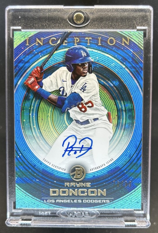 2022 Bowman Inception Rayne Doncon Prospect Auto Blue Foil #/99 Dodgers