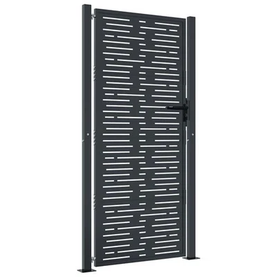Garden Gate Patio Gate Fence Gate Fence Anthracite Steel Square Design vidaXL