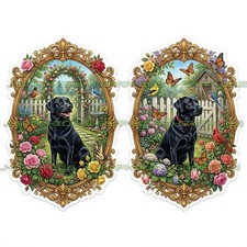 Black Labrador Retriever Dog Pet Vinyl Decal Sticker 2 Pack C