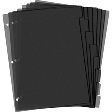 Sturdy Black Plastic Binder Dividers with 8 Tabs Aesthetic 3 Ring Notebook