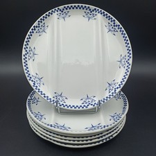 6 ASSIETTES À ASPERGES EN FAÏENCE DE CREIL-MONTEREAU LABRADOR Modèle DAMIER