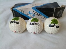 3 Vintage Penfold Ace Golf Balls - BARRATT (House Builders) Branded