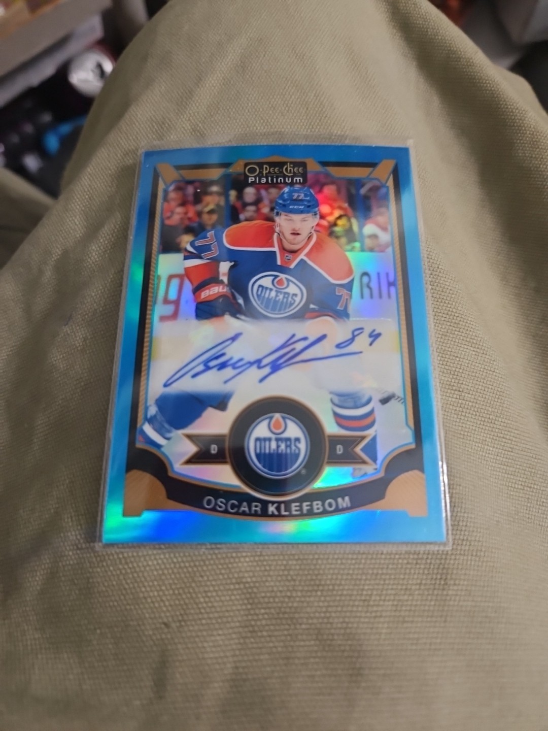 2015 15-16 O-Pee-Chee Platinum Blue Rainbow Autographs #OK Oscar Klefbom