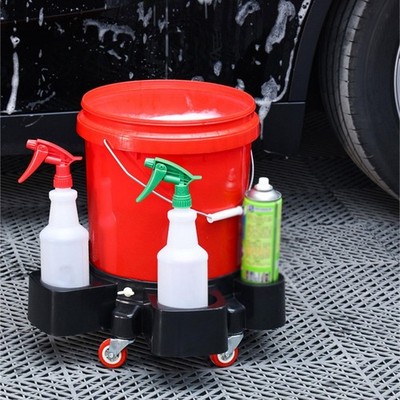 Generic Rolling Base Storage Bucket Car Wash Bucket Pulley Easy Pushing Car