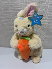 FAO Schwarz Glow Lights Up Toy 12  Plush LED w/Sound Tan BUNNY W CARROT NWT