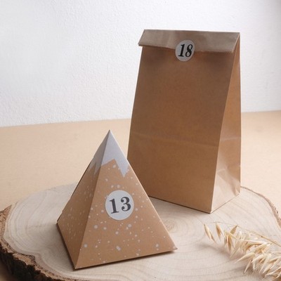 Adventskalender Tüten Set   24 Tüten & Zahlenaufkleber   DIY zum Befüllen WAKu