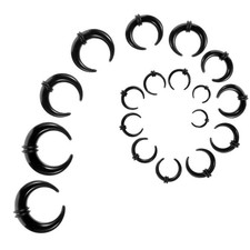 LIQWEI 18 Pcs Septum Pincher Tapers Rings, Septum Stretching Piercing Kit Bod...