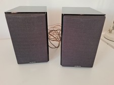 Pair Hitachi AXM649U Black Wired 50-Watt Hi-Fi System Speakers - Working