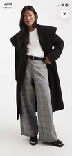 Miss Selfridges Petite Formal Wrap Coat In Black Size 10 Brand New with Tags