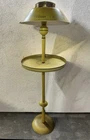 Vintage Original 1950's Mustard Yellow Toleware Metal Hurricane Floor Lamp