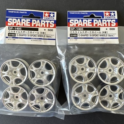 Tamiya SP1405 51405 C Shaped 10 Spoke Wheels 4pcs Silver X 2 Packages