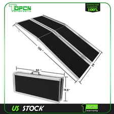 10FT Aluminum Multi-Folding Wheelchair Scooter Mobility Ramp Portable Non-Slip