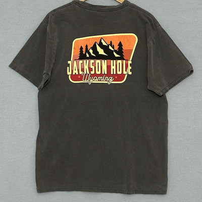 Jackson Hole Mens Shirt M Gray Cotton Knit Well Worn Look Crew Neck T Shirt