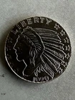 1/10 oz Silver Round ~ Indian Head ~ May Have Toning ~ .999 Fine Silver