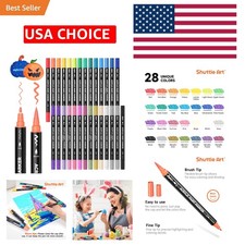 Non-Toxic 28 Colors Acrylic Paint Markers with Dual Tips for Artistic Creation