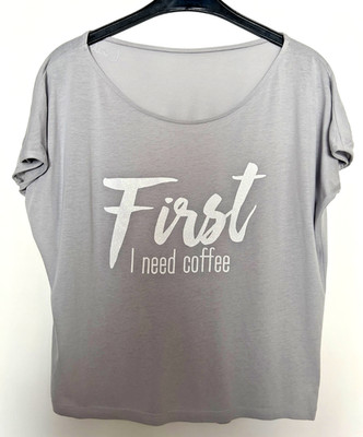 Winshape, Damen Sport  Shirt ''First I need coffee'', hellgrau, Gr. XS