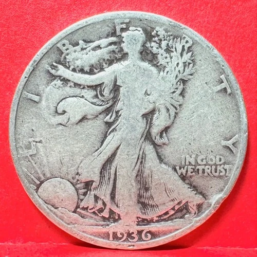 1936  WALKING LIBERTY HALF-DOLLAR (50¢) SILVER COIN  (WHD-15)