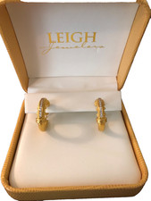 Earrings 24 Karat Solid Gold with 24 channel set Diamonds! Fine Jewelry