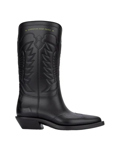 Dior Western Boots Black Leather Women
