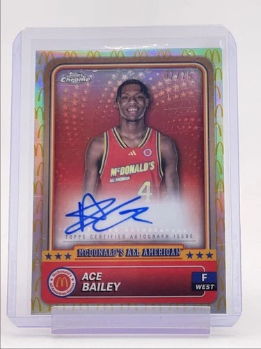 ACE BAILEY 2024-25 TOPPS CHROME MCDONALD'S LOGO REFARCTOR AUTO /75 Q6633