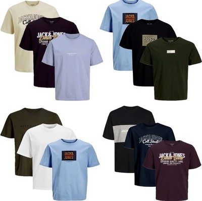 Jack Jones Herren 3er Pack T-Shirt Plus Big Size Übergröße 3 XL 4 XL 5 6 7XL