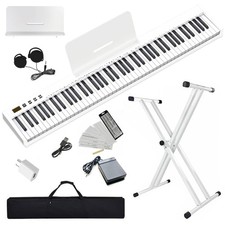 Semi-weighted 88 Keys Piano Keyboard Compact Portable Digital Piano Set for B...