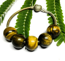 5 Pcs. Gorgeous Tiger Eye Gemstone 5mm Big Hole Beads Large Beads 16mm Beads