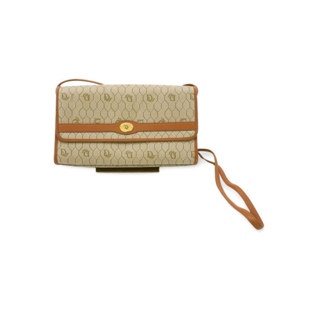 Christian Dior Vintage Beige PVC Chain Shoulder Bag Authentic Classic Style