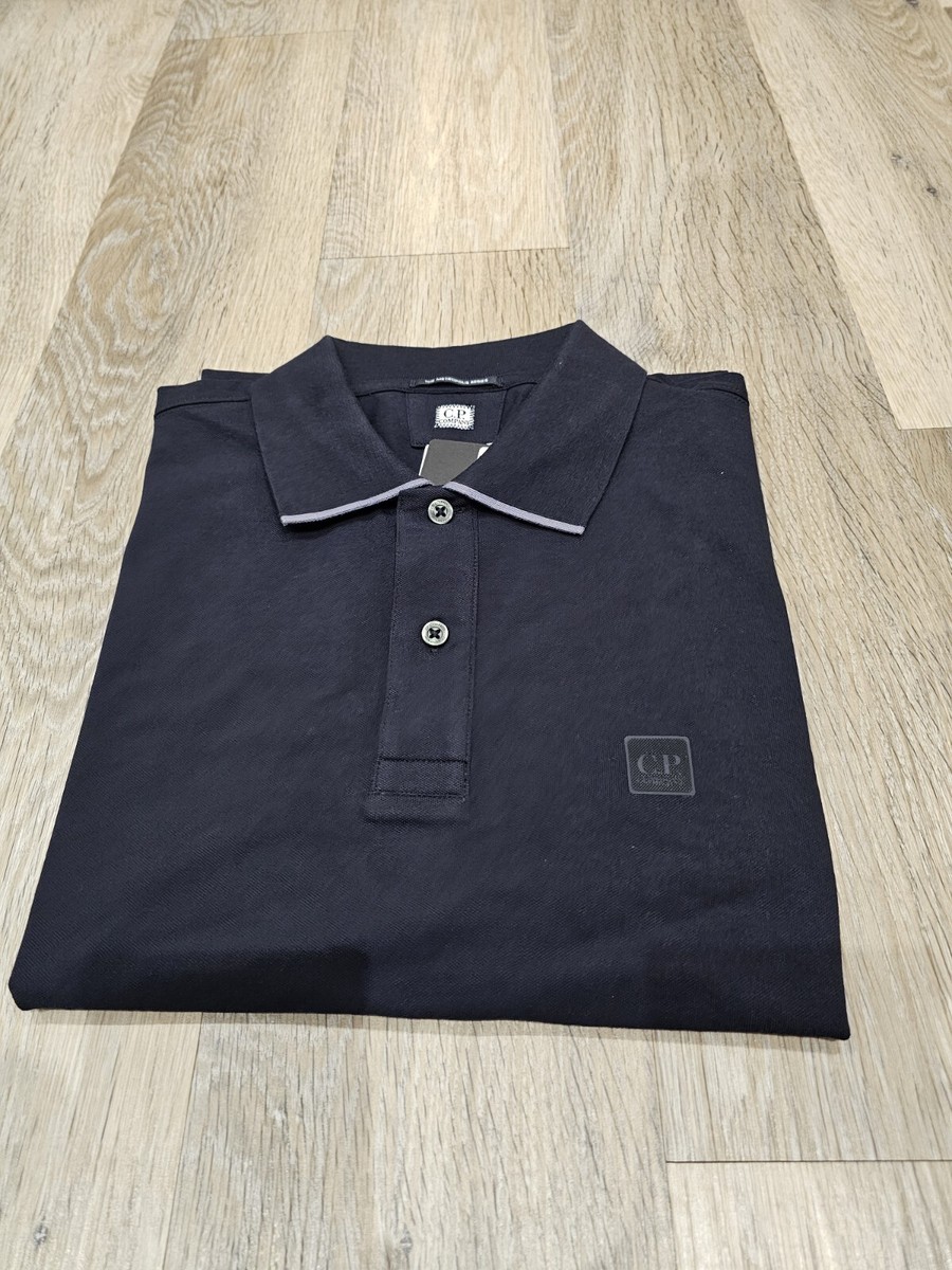 CP COMPANY METROPOLIS Rib Stretch Tipped Polo Shirt Size Small 46