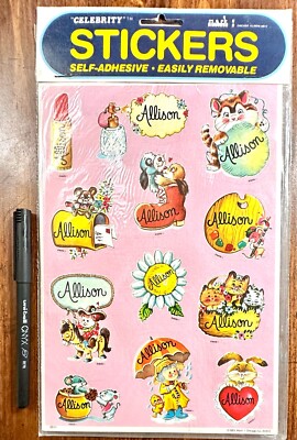 Allison Celebrity Mark 1 VTG Name Stickers Lot Scrapbooking Card Making