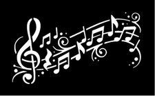 Musical Music Notes Fancy Stencil Template Airbrush Paint 7" x 11 1/2"