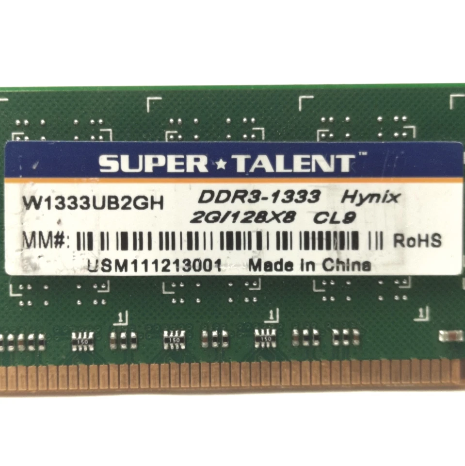 Super Talent W1333UB2GH Desktop Memory 2GB DDR3-1333 CL9 240-Pins - Image 2 of 3