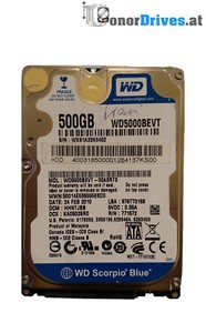 Western DigitalWD5000BEVT-00A0RT0 -500 GB - SATA - PCB 2060-771672-004 Rev. A*