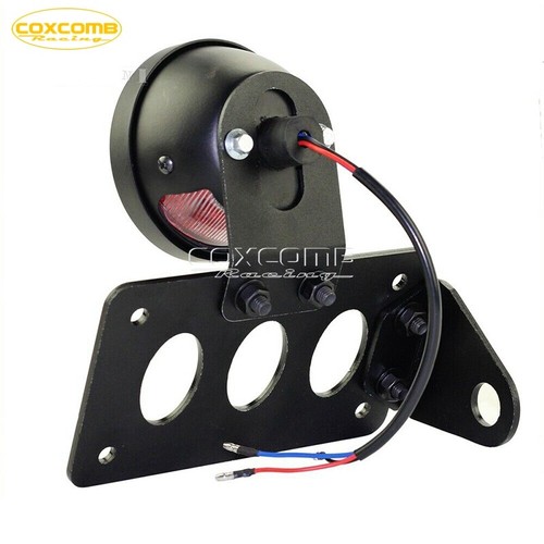 Side Mount Rear Tailight w/ License Plate Bracket For Harley Dyna Bobber Chopper - Picture 7 of 9