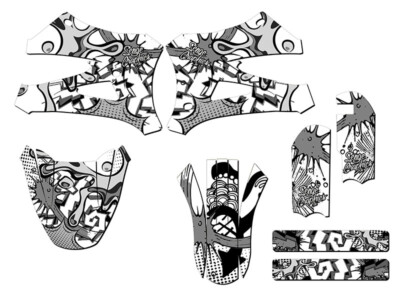 10-20 KING / FWE CX 50 ZANY White Senge Graphics Kit Compatible with Cobra