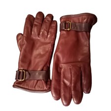 Vtg Preston  York Women's Brown Soft Polyester Lined Leather Gloves Size Med.