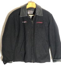 Vintage Golden Bear Leather Wool Varsity Jacket Size M Black Made in USA
