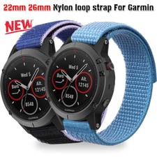 22mm 26mm Nylon Loop Strap for Garmin Fenix 8 7X 6X Pro 7 7S 6 6S 5X 5 Watchband