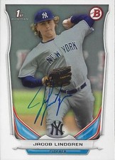 Jacob Lindgren New York Yankees 2014 Bowman Signed Rookie Card