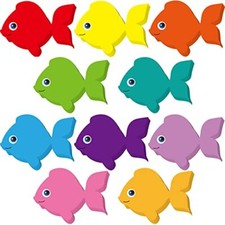 200 Pieces Fish Classroom Accents Fish Cutouts 3.15 Inch Fish Shape Decorations