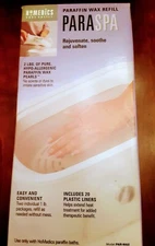 NEW HoMedics ParaSpa Pure Paraffin Wax Refill  2 Lbs Wax & 20 Plastic Liners 