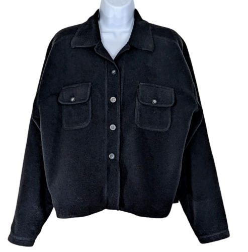 The BC Clothing Co Sz L Lt Fleece Black Cropped Ja