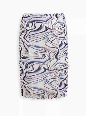 Torrid Festi Midi Slit Mesh Marble Pencil Skirt Lilac Purple 6 6X 30 #A99800